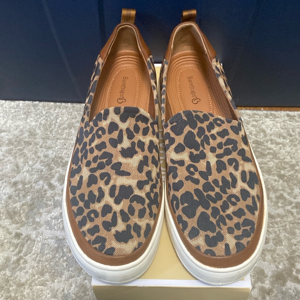 BareTraps Nevin Womens Auburn Leopard Slip On Sneaker -  Size 9 1/2